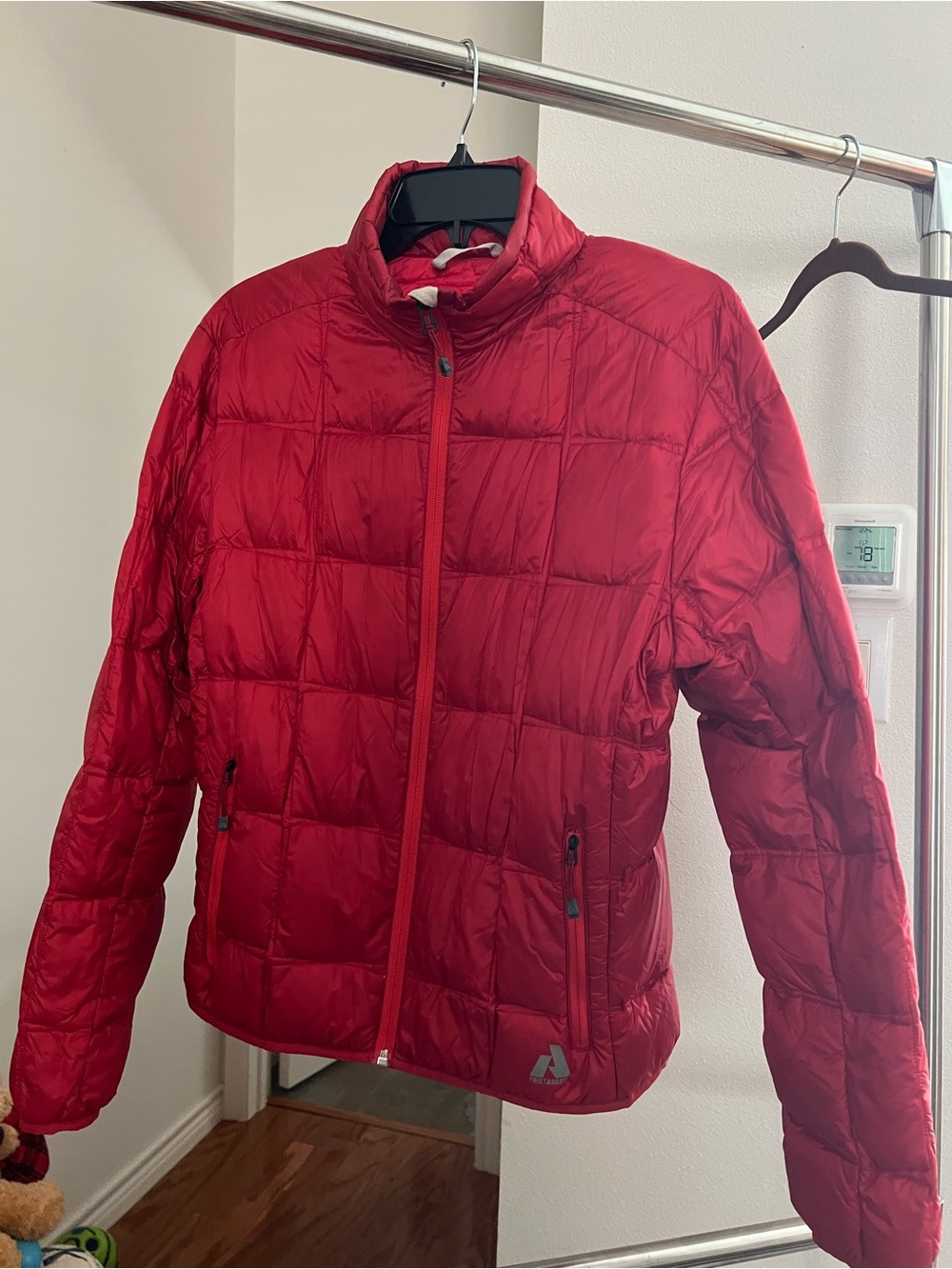 Eddie Bauer Red Quilted Packable Puffer Jacket